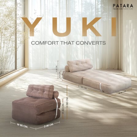 โซฟา PATARA รุ่น YUKI 1 ทีนั่ง สีน้ำตาล_5